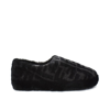 Fendi Men's Ff Logo Shearling Slippers In Black