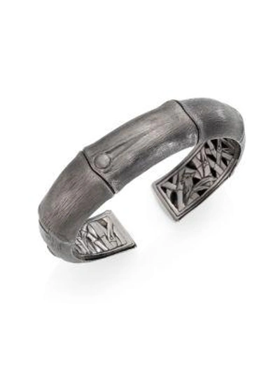 John Hardy Blackened Sterling Silver Bamboo Kick Cuff