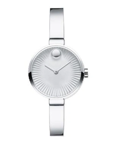 Movado Edge Stainless Steel Bracelet Watch In Silver
