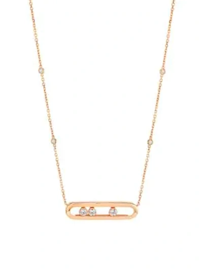 Messika 'move Pavé' Diamond 18k Rose Gold Necklace