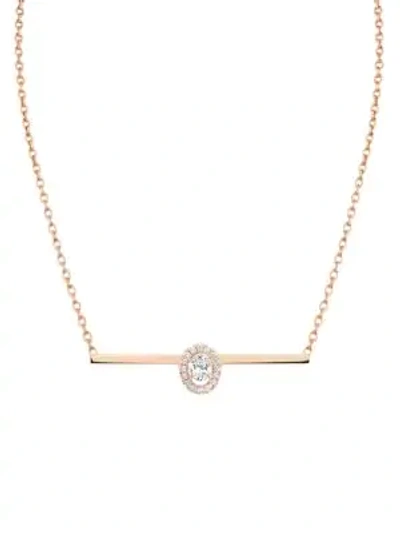 Messika Glam'azone Diamond & 18k Rose Gold Pendant Necklace In Pink Gold