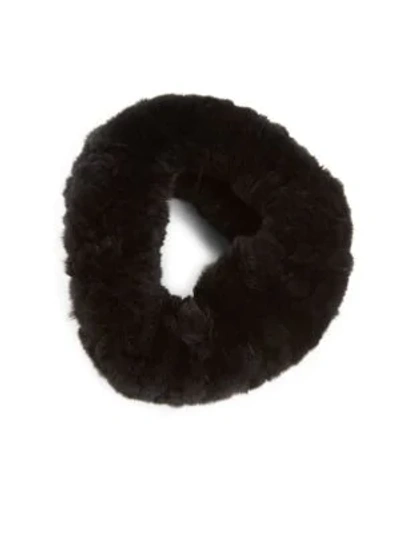 Surell Women's Rabbit Fur Convertible Headband In Black