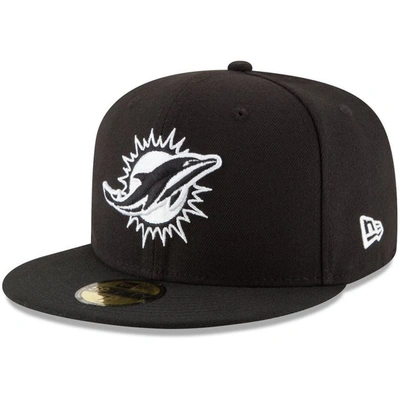 New Era Black Miami Dolphins B-dub 59fifty Fitted Hat
