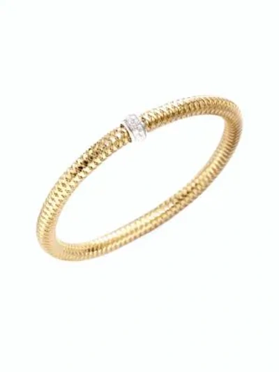 Roberto Coin Women's 0.22 Tcw Primavera Diamond & 18k Yellow Gold Woven Bracelet