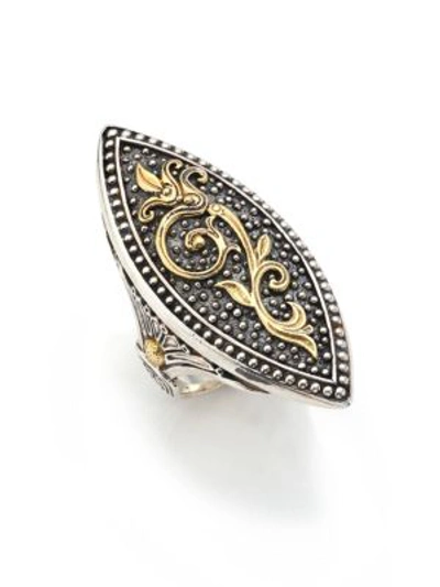 Konstantino Hebe 18k Yellow Gold & Sterling Silver Marquise Ring In Silver Gold