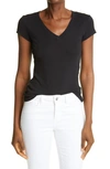 L Agence Becca V-neck T-shirt In Black