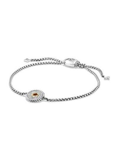 David Yurman Cable Collectibles Star Of David Charm Bracelet With Diamonds And 18k Gold In Silver Gold