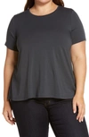 Eileen Fisher Fine Stretch Jersey T-shirt In Grphite