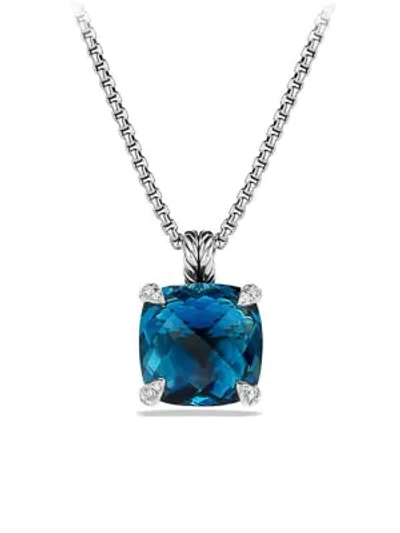 David Yurman Women's Châtelaine Pendant Necklace With Gemstone & Diamonds In Hampton Blue Topaz