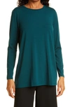 Eileen Fisher Jersey Tunic In Deep Agean