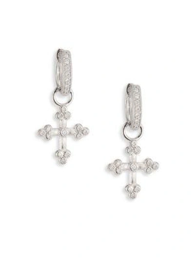 Jude Frances Tiny Cross Diamond & 18k White Gold Earring Charms