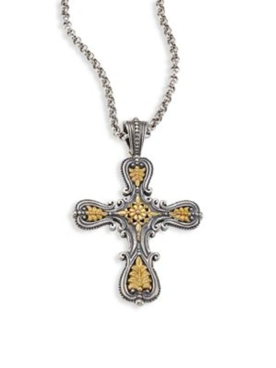 Konstantino Penelope Cross Pendant In Silver Gold