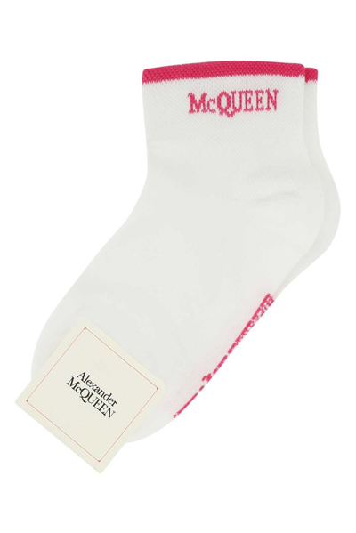 Alexander Mcqueen Womens White Cotton Socks