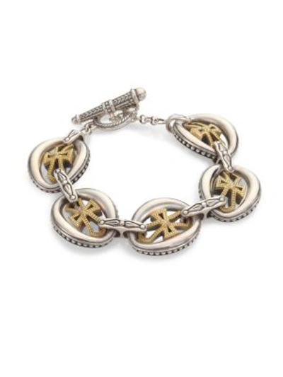 Konstantino Penelope Cross Link Bracelet In Silver Gold