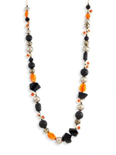 Alexis Bittar Elements Mosaic Futurist Beaded Strand Necklace In Gold-black