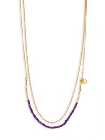 Astley Clarke Biography Amethyst Beaded Double-strand Necklace In Gold Amethyst