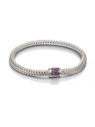 John Hardy Classic Chain Amethyst & Sterling Silver Extra-small Bracelet In Silver Amethyst