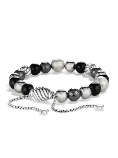 David Yurman Dy Elements Bracelet With Black Onyx And Hematine In Silver Black