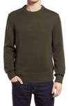 Alex Mill Merino Wool & Cotton Crewneck Sweater In Deep Olive