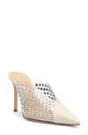 Schutz Greece Crystal Clear Leather Mule Pumps In Pearl/transparent