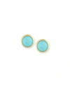 Marco Bicego Jaipur Turquoise Stud Earrings In Yellow Gold/ Turquoise