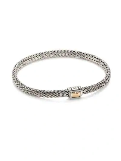 John Hardy Classic Chain Hammered 18k Yellow Gold & Sterling Silver Extra-small Bracelet In Hammered 18k Gold