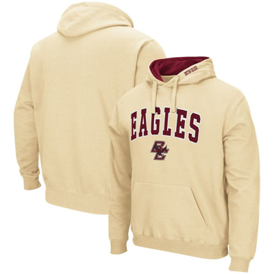Colosseum Men's Gold Boston College Eagles Arch And Logo Pullover Hoodie