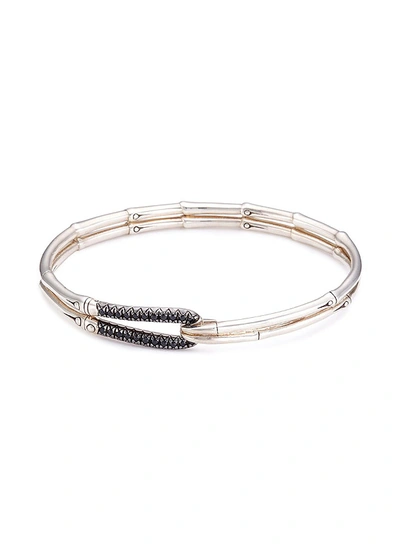 John Hardy Bamboo Sapphire & Sterling Silver Hook Bangle Bracelet