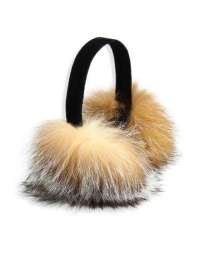 Surell Fox Fur Expandable Earmuffs In Crystal