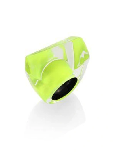 Alexis Bittar Lucite Faceted Cocktail Ring In Neon Yellow