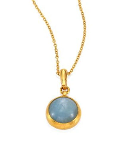 Gurhan Amulet Hue Aquamarine & 18-24k Yellow Gold Pendant Necklace In Gold Aqua