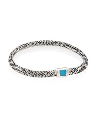 John Hardy Classic Chain Gemstone & Sterling Silver Extra-small Bracelet In Silver Turquoise