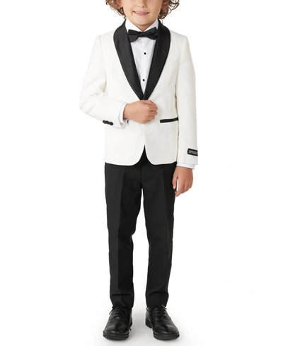 Opposuits Toddler Boys 3-piece Pearly Solid Tuxedo Set In White