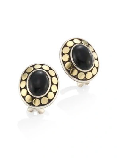 John Hardy Sterling Silver And 18k Bonded Gold Dot Earrings With Black Onyx - 100% Exclusive In Black/gold