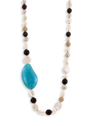 Alexis Bittar Opalescent Lucite Liquid Silk Strand Necklace/42" In Turquoise-multi