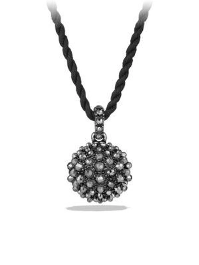 David Yurman 20mm Cable Berries Faceted Hematine Pendant Necklace, 42" In Black