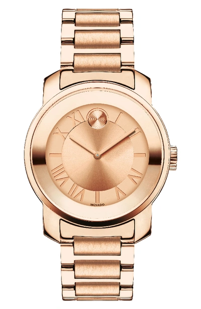 Movado Bold Analog Stainless Steel Bracelet Watch In Gold