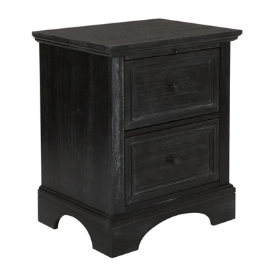 Osp Home Furnishings Modern Mission 2 Drawer Nightstand With Tray In Black