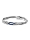 David Yurman Petite Pavé Labyrinth Mini Single-loop Bracelet In Blue Sapphire