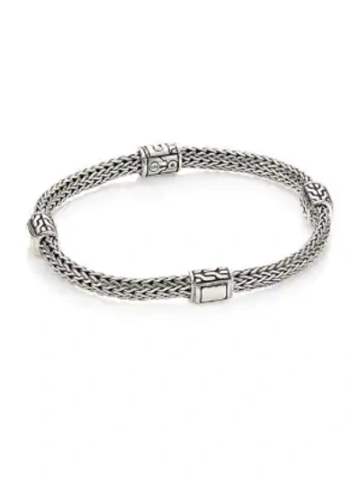 John Hardy Women's Classic Chain Extra Small Hammered Four Station Bracelet In Silver