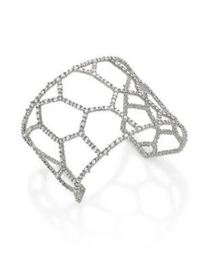 Alexis Bittar Elements Honeycomb Crystal Cuff In Silver