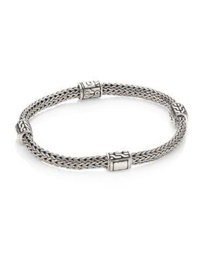 John Hardy Classic Chain Hammered 18k Yellow Gold & Sterling Silver Four-station Extra-small Bracelet
