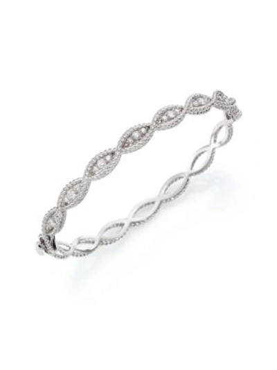 Roberto Coin Barocco Diamond & 18k White Gold Braided Bangle Bracelet