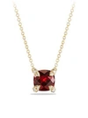 David Yurman Châtelaine Pendant Necklace With Gemstone & Diamonds In 18k Yellow Gold/7mm In Red/gold