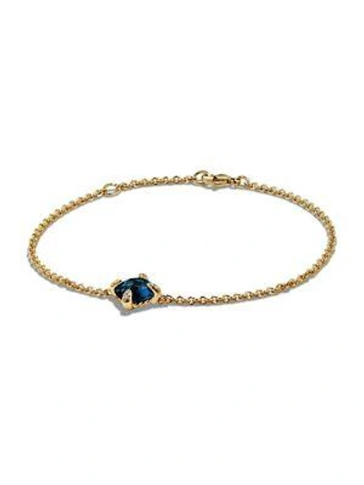 David Yurman Châtelaine® Bracelet With Gemstone And Diamonds In 18k Gold In Hampton Blue Topaz