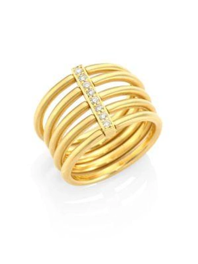Carelle Moderne Penta Diamond & 18k Yellow Gold Ring
