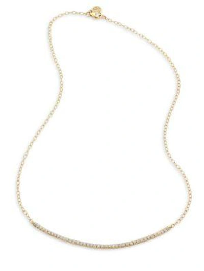 Carelle Moderne Pavé Diamond Bar Necklace In Yellow Gold