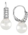 Majorica Sterling Silver Cubic Zirconia & Imitation Pearl Drop Earrings In White