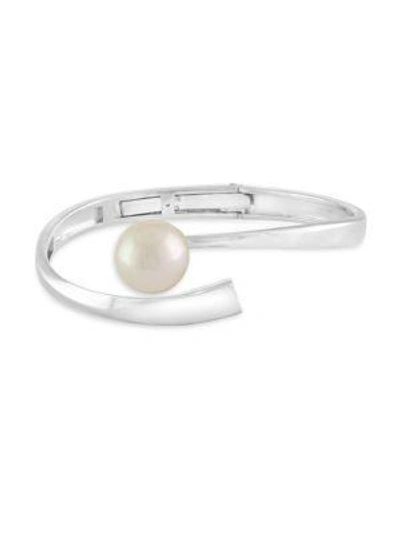 Majorica 12mm White Organic Faux Pearl And Sterling Silver Bracelet
