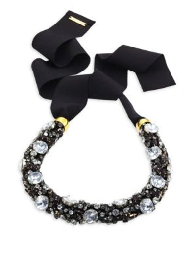 Lizzie Fortunato African Sky Crystal Collar Necklace In Black Multi